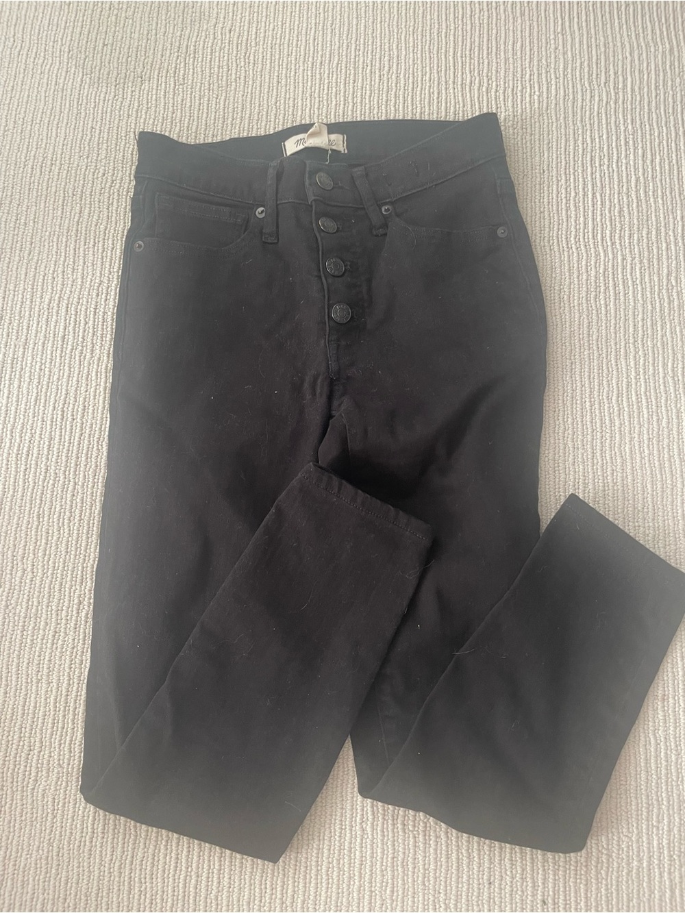 High-Rise Black Button-Fly Women’s Jeans madewell size 25 b23